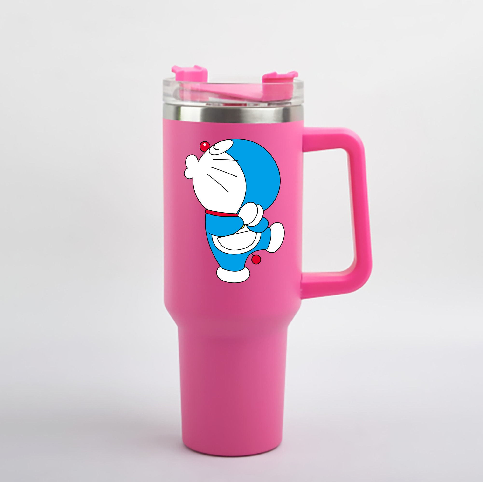 （画像用） ドラえもん Doraemon 1200mL車用タンブラー - クリスタルステッカー（プラスチックストロー付き）